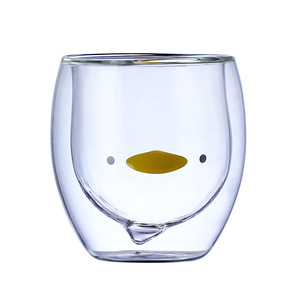 4 pezzi tazze da caffè carino, <span class=keywords><strong>orso</strong></span> anatra gatto <span class=keywords><strong>tazza</strong></span> da tè doppia parete <span class=keywords><strong>tazza</strong></span> di vetro latte <span class=keywords><strong>tazza</strong></span> per ufficio e compleanno personale - Product Image 4