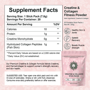 Poudre de Collagène Naturel en Sachet 156g pour la Santé de la Peau, des Cheveux et du Musclature, Soutien Immunitaire Quotidien, Supplément Protéiné en Sachet OEM - Product Image 2