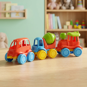TOYBOLA Colorful Train Style Toy <b>Car</b> Set for 2-4 Year Olds <b>Push</b> Operated Plastic Railway Vehicle Play BOPP Bag Packed - Product Image 3