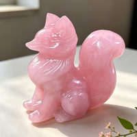 Figurine de renard sculptée à la main en pierre précieuse naturelle de 6 cm, statue d'animal en pierre semi-précieuse mixte, cristal de guérison, décoration, cadeau