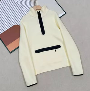 เสื้อสเวตเชิ้ตผู้ชายแบบซิป ¼ ตัว ผ้าถัก สีพื้น ระบายอากาศได้ดี ผลิตจากโพลีเอสเตอร์ สวมใส่สบายๆ ในฤดูใบไม้ร่วง - Product Image 6