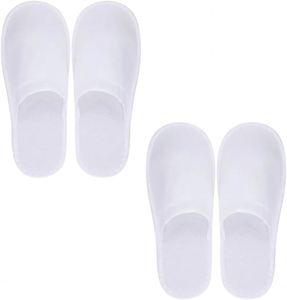 Pantoufles de voyage jetables en polaire corail doux, blanches et noires, unisexe, de luxe, pour hôtel, avec logo, vente en gros - Product Image 1