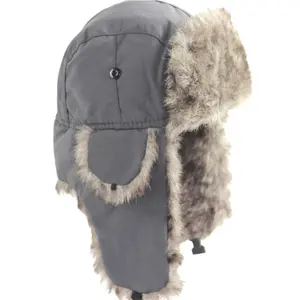 Q93 러시아 모자 폭격기 부드러운 가짜 모피 귀 플랩 모자 모자 겨울 스키 기병 Trapper 겨울 모자