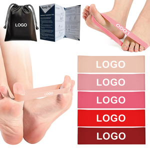 Sangle d'étirement des orteils en TPE rouge dégradé personnalisable, bande élastique de résistance pour les doigts, pour l'exercice de rééducation des membres - Product Image 1