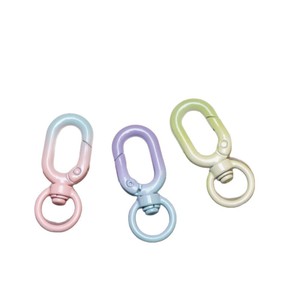 Grosir gantungan kunci logam ringan multifungsi murah DIY hadiah kecil liontin kait dengan gesper musim semi warna - Product Image 6