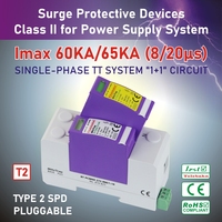 385V 275V 30kA-60kA 1P + N Telebahn AC SPD parasurtenseur Supresor De Sobretensiones Supresor De Picos
