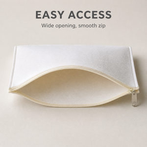 Pochette zippée en feutre blanc pour lunettes, lot de 3, organiseur de voyage pour articles de toilette, logo personnalisé - Product Image 3