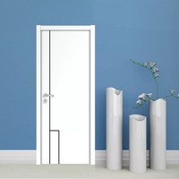 Porte intérieure moderne en bois composite insonorisée avec âme isolante, ouverture latérale, conçue en usine, finition extérieure
