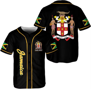 T-shirts imprimés personnalisés de haute qualité, été, grande taille, manches courtes, vêtements jamaïcains, uniforme de baseball, <span class=keywords><strong>maillot</strong></span> - Product Image 5