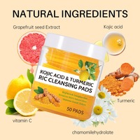 20/30/40/50pcs Almohadillas Limpiadoras de Cúrcuma y Ácido Kójico, Esponjas Faciales Exfoliantes para Limpieza y Cuidado de la Piel