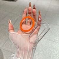 Étui de protection antichoc en PC rigide transparent avec anneau magnétique coloré pour Xiaomi 18 Fold et iPhone Duo, anti-chute