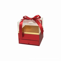 Boîte cadeau de Noël de luxe en carton transparent en gros, boîte d'emballage pour fleurs préservées et chocolats avec tiroir, boîte cadeau carrée