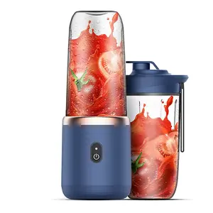 Blender portabel jus segar Logo kustom dan botol Mixer Milkshake buah Mini dengan cangkir minuman multifungsi