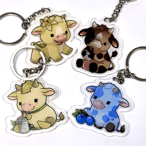 Nouvelle arrivée vache design breloques en plastique personnalisé votre logo transparent <span class=keywords><strong>double</strong></span> face impression porte-clés acrylique sur les clés de <span class=keywords><strong>voiture</strong></span> - Product Image 3