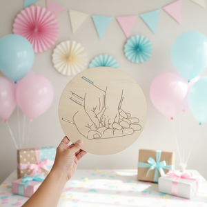 Porte-bracelet de naissance familial Boge, cœur en bois découpé au laser, souvenir de bébé, souvenir de naissance pour maman et <span class=keywords><strong>papa</strong></span>, affichage personnalisé, fête de naissance - Product Image 2