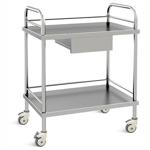 Carrito de Tratamiento Médico de Acero Inoxidable (MS-T10S) con Dos Estantes de Acero Inoxidable - Product Image 1