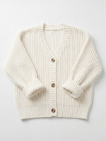 Großhandel Preppy-Style V-Ausschnitt Strickjacke für Mädchen Vintage Weiche Strickjacke mit Offener Front Europäisch-Amerikanischer Kinder-Freizeitpullover