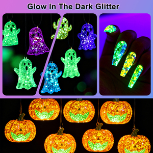 LEQU ชุดผงกลิตเตอร์เรืองแสง 12 สี สำหรับงาน DIY และตกแต่งเล็บ - Product Image 3