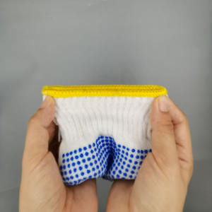 Gepunktete Arbeits handschuhe aus Baumwolle Bequeme und atmungsaktive rutsch feste einseitige PVC-zertifizierte EN388 für den Bau-günstig! - Product Image 5