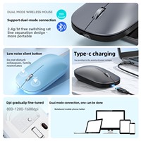 Souris optique sans fil ultra-mince M280 double mode Bluetooth avec chargement USB et LED, nouvelle, pour bureau, tablette et ordinateur portable