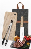 Le plus récent ensemble de cuisine de camping avec planche à découper en bois sacs d'emballage portables couteaux et ustensiles pour la cuisine