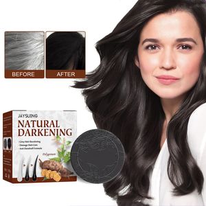 Натуральный травяной экстракт имбиря полигона гладкая против перхоти для кожи головы питает черные волосы потемнение восстановление шампунь мыло - Product Image 2