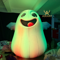 Décoration d'Halloween pour l'école, ballon gonflable fantôme de dessin animé, mascotte, fantôme gonflable à LED pour l'affichage en magasin ou en entreprise