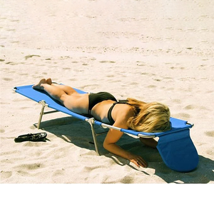 Chaise de voiture pliante moderne en métal de haute qualité chaise de bronzage pliante avec coussin de tête pour cour de patio - Product Image 5