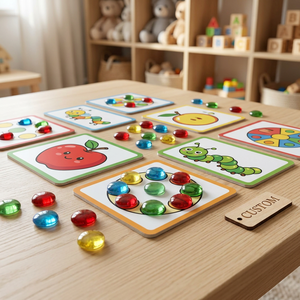 Jeu de mosaïque en papier avec couleurs personnalisables, jouet éducatif, 54 pierres, 10 cartes d'apprentissage, activité de motricité fine pour enfants - Product Image 2