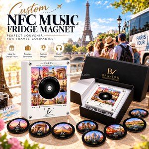 Imán para Refrigerador con Música NFC BRAVION, Arquitectura Emblemática Personalizada, Disco Giratorio con Luz, Recuerdo de Viaje, Set de Regalo Turístico con Altavoz - Product Image 4