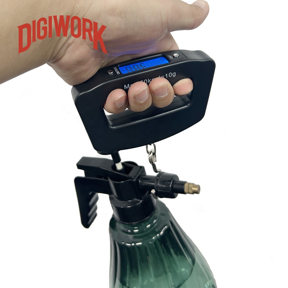 Digiwork Balança de bagagem fácil de transportar, 50kg/10g, com suporte de mão grande, pesagem precisa para pacotes e bagagem