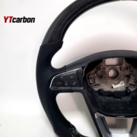 Volant de course personnalisé en fibre de carbone véritable avec LED YTcarbon pour Seat Leon 5F FR Cupra