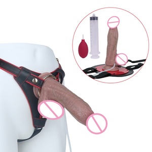 Strap on Squirting <b>Dildo</b> Realistic Sliding Foreskin <b>Dildo</b> Penis Testicles Adult Sex Toy for Women Anal Vaginal Stimulation - Product Image 1