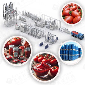 Ligne de transformation de purée de tomates modulaire de 500 kg/h avec un système d'entretien <span class=keywords><strong>facile</strong></span> et un système d'exploitation simple - Product Image 1