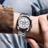 Мужские часы BENYAR 5169, хронограф из нержавеющей стали, водонепроницаемые спортивные часы, автоматические механические часы.