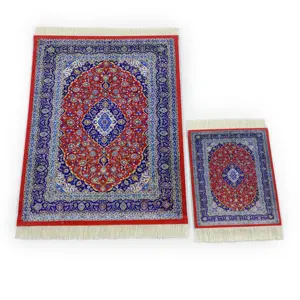 2pcs Pack Woven Rug Bohemian Style Carpet Mouse Pad Blanket Coaster for Table Decoration