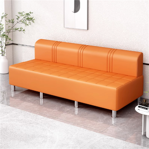 Nuevo Sofá de Espera Moderno de Lujo Ligero en Cuero Negro Resistente para Barbería, Salón de Belleza, Hotel, Apartamento - Product Image 6