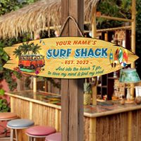 Personalisiertes Tiki-Bar Poolbar-Schild, Maßgefertigte Holz-Poolside-Gartenwanddekoration