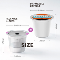 Cápsula de Café Reutilizable y Recargable de Nuevo Diseño, Acero Inoxidable 304, Portátil, Compatible con K-Cups, para Café Molido, con Tapa y Logotipo Personalizado