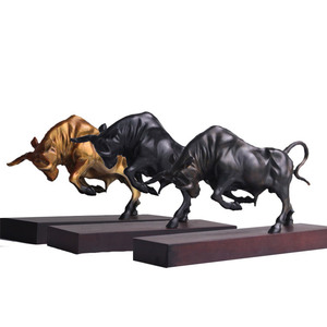 Bronze Bull Figurine Black Gold Copper Color Sculpted Home Decoration Gift - Product Image 5