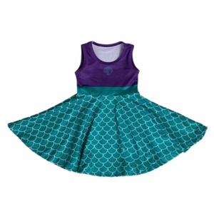 Robe de princesse inspirée de la sirène Mommy Me, <span class=keywords><strong>avec</strong></span> poches latérales, pour femmes, couleur personnalisée, longueur genou, sans manches, costume d'été - Product Image 5