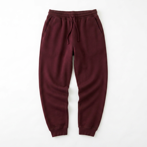 Pantalones Deportivos de Hombre Color Borgoña, Mezcla de Poliéster/Algodón, con Cordón, Casuales, para Correr, Transpirables, con Bolsillos Laterales - Product Image 1