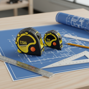 شريط فولاذي عالي الجودة وقابل للسحب لإجراء المهام الناعمة وقائي من السقوط ومقاوم للسقوط يتميز بأنه الأكثر مبيعًا وهو شريط قياس للمسافة في متر وABS وله ميزة منع السقوط - Product Image 2