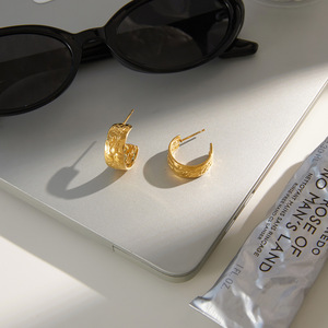 Pendientes de Aro con Diseño Floral en Acero Inoxidable y Oro de 18K, Joyería para Uso Diario de Mujer - Product Image 4