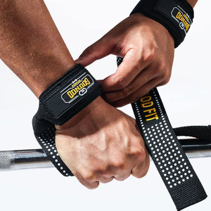 Correas de levantamiento de pesas (1 par) con soporte de silicona antideslizante para muñeca, ideales para entrenamiento de fuerza y peso muerto - Product Image 1