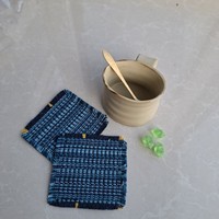 Sous-verre et set de table carrés modernes en tissu 100 % coton tressé résistant à la chaleur