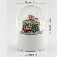 Souvenir artisanal en résine, globe à neige personnalisé du Musée britannique de Londres, globe à neige en verre avec figurine de bus londonien, cadeau touristique