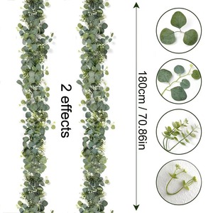LUYI - Guirnalda de Eucalipto Artificial con Hojas de Eucalipto <span class=keywords><strong>en</strong></span> Forma de Horquilla, Enredadera Artificial Verde, Arco de Flores de Eucalipto, Planta Artificial a Granel - Product Image 3