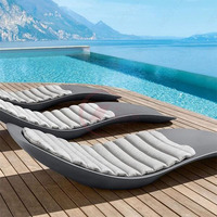 Chaise longue en fibre de verre pour extérieur, lit de soleil pour piscine, mobilier commercial pour hôtel, complexe hôtelier, club de plage, projet