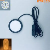 Kit d'éclairage LED USB 5V 6 LED blanc chaud pour lampe d'impression 3D, kit de lampe LED 001 pour modèles DIY Bambu Lab, lumière douce